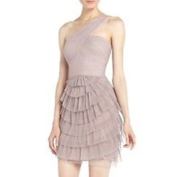 BCBGMaxAzria Ella One-Shoulder Bodycon Dress in Sepia - Picture 8 of 8